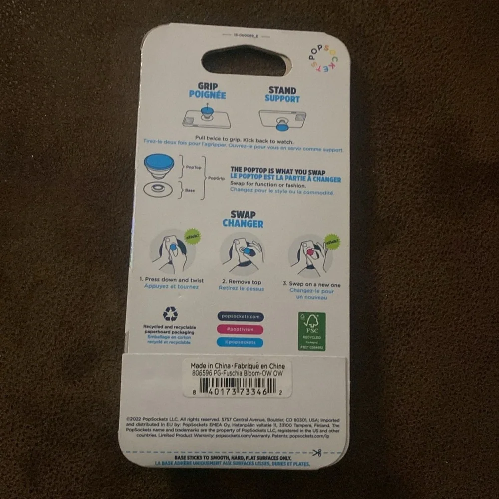 Plant Based- Fascia Bloom-PopSocket Pop Grip-New